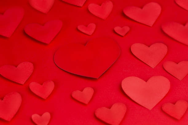 istock love wallpaper, red hearts shape on red background 2007248481