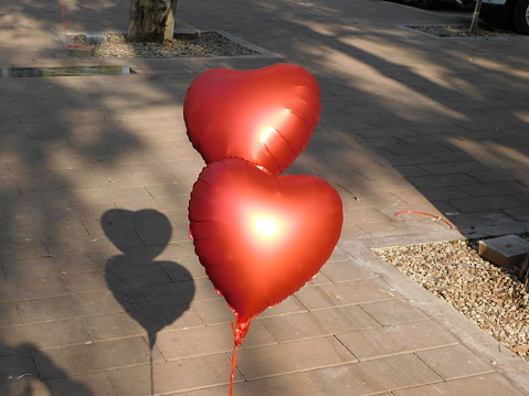 Red balloons for Saint Valentine’s day
