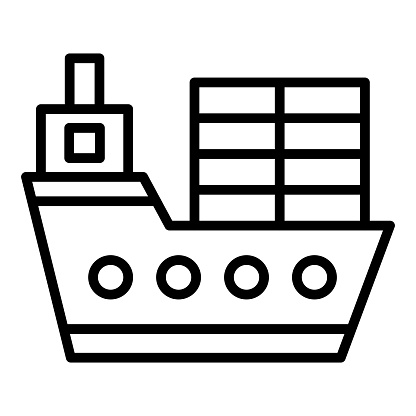 Cargo Ship Icon Style