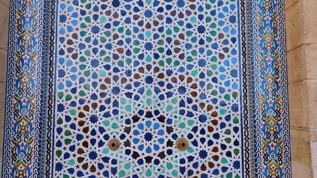 traditional mosaic artworks at Hassan mosque