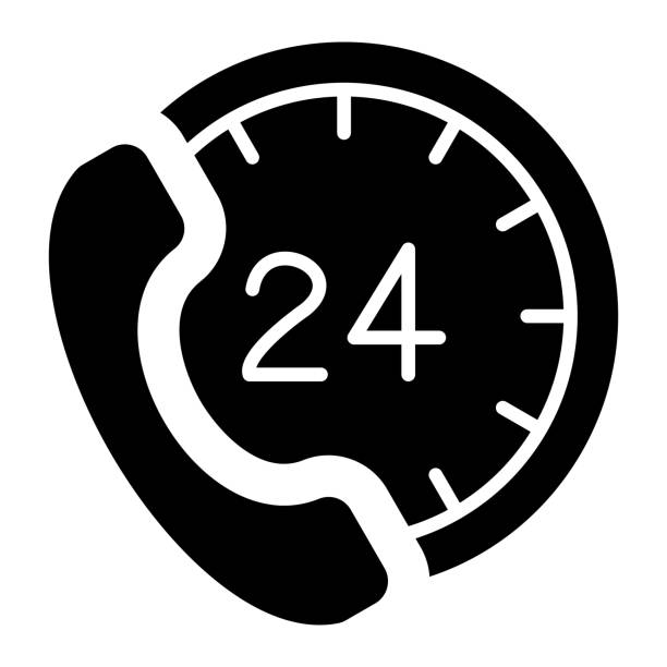 24h support icon - 11688 stock illustrations