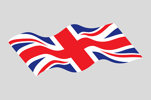 Flag of Great Britain. United Kingdom flag vector. British Flag flowing