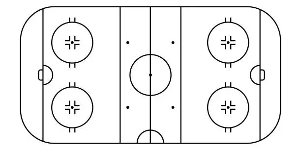 Vector illustration of Hockey rink field, team sport