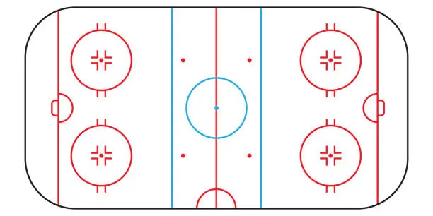 Vector illustration of Hockey rink field, team sport