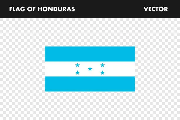 Vector illustration of The national flag of Honduras vector illustration. Civil and state flag of Honduras with official color