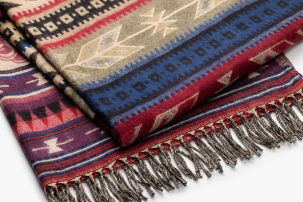 istock Warm woolen, ethnic blankets, stoles, scarves. 2007349083