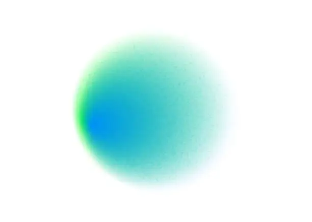 Vector illustration of Green circle gradient noise gradation. Abstract color watercolor blur mesh shape on white background. Gradient aura, grain neon blob with noise effect vector illustration.