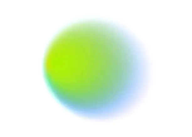 Vector illustration of Green vivid circle gradient noise gradation. Abstract color watercolor blur mesh shape on white background. Gradient aura, grain neon blob with noise effect vector illustration.