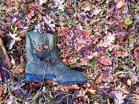 old rotten rubber boot