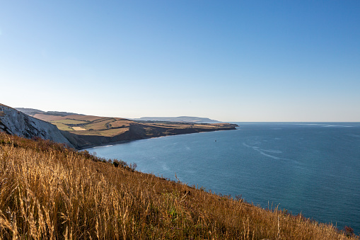 The Isle of Wight coastline near Compton Bay, on a sunny summer's morning