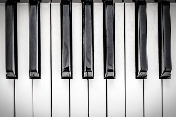 Black and White Piano Keys texture stock photo