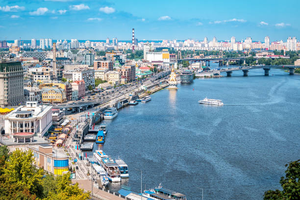istock View on Podil district and Dnipro river in Kyiv city from the Pedestrian Bridge 2007406281