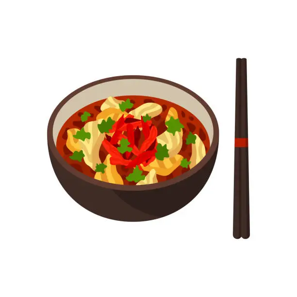 Vector illustration of Sichuan boiled fish Chinese food vector illustration