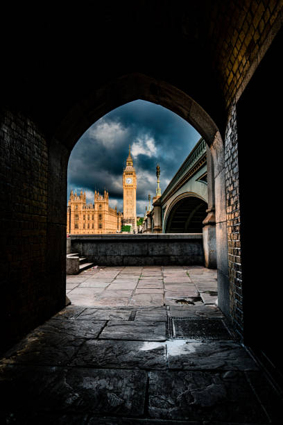 istock Famous clock tower Big Ben viewed through an archway 2007469609