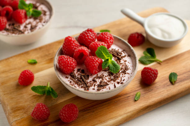 istock Yogurt and raspberry mousse. Traditional Italian recipe. 2007481294