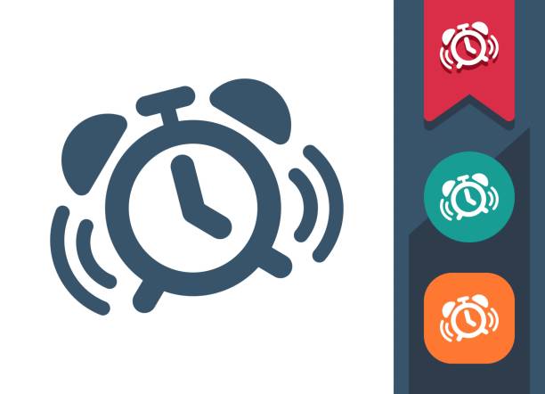 illustrations, cliparts, dessins animés et icônes de alarm clock icon. clock, alarm, ringing - sonner