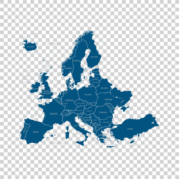 mapa evropy - německo střední evropa stock ilustrace