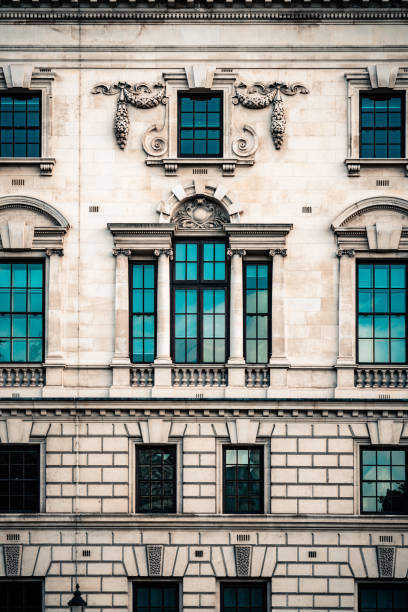 Pattern of windows on the facade of a building