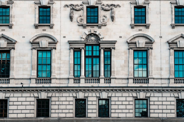 Pattern of windows on the facade of a building