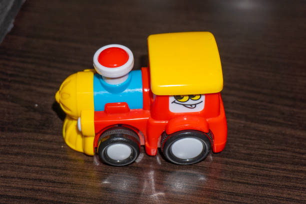 Toy train isolated on the white background. Colorful toy train isolated on white background.