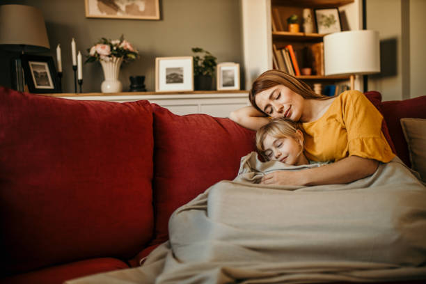 Mom and daughter nap time