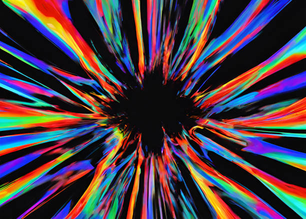 ネオン光の波のパターンと虹のスペクトルと抽象的な背景