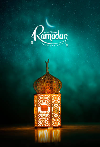 istock Traditional Ramadan lantern lamp isolated on green colour background 2007561327