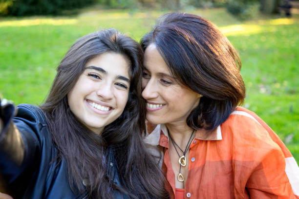 A portrait of a mother and daughter