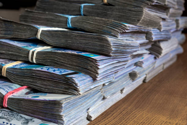 istock Kazakh Tenge money packs. KZT banknote bundle stacks. 2007588535