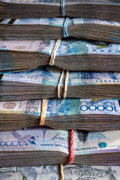 istock Kazakh Tenge money packs. KZT banknote bundle stacks. 2007588537