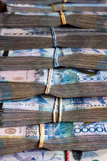 istock Kazakh Tenge money packs. KZT banknote bundle stacks. 2007589070