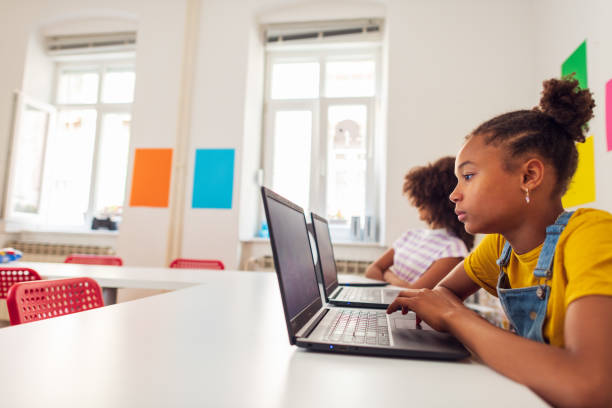 istock Diverse group of primary school students using laptops in the school 2007593888