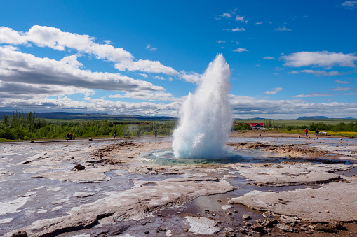 Strokkur Geysir on Golden Circle in Iceland