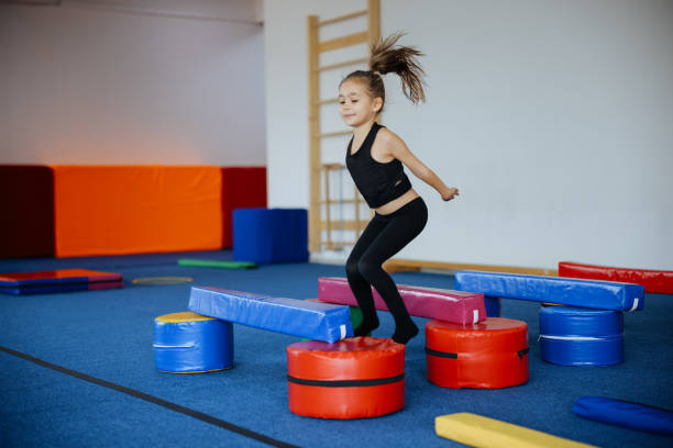 istock Happy girl during corrective gymnastics 2007597617