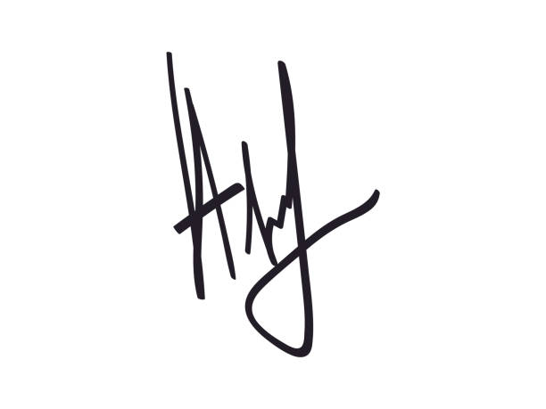 istock Fictitious hand drawn Autographs with letter A. Fake Handwritten signature scribble for business certificate or note. Vector doodle isolated illustration. 2007615022