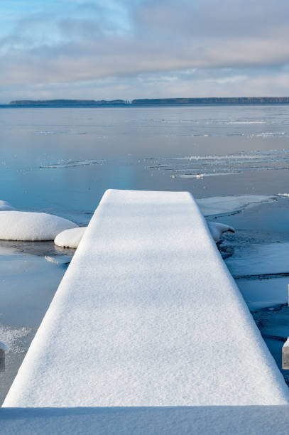 istock looking out over jetty and lake Vattern Sweden 2007635591