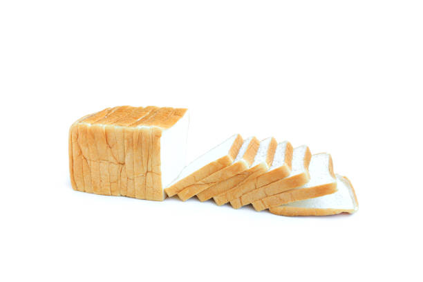loaf of white bread isolate on white background.