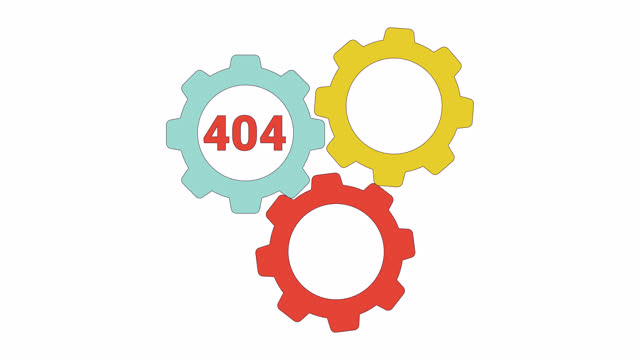 Gears cogwheels 404 error animation