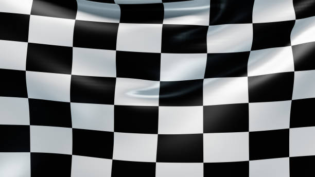istock Checkered finish flag background. Wavy cloth. 3d render illustration 2007736266
