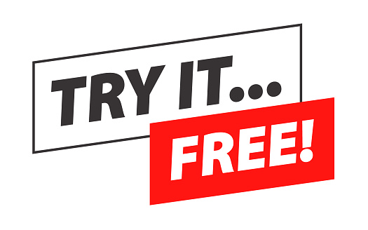 Try It Free - Banner Template. Isolated on the White Background. Vector Illustration