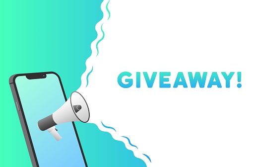 Giveaway sign. Flat style. Vector illustration
