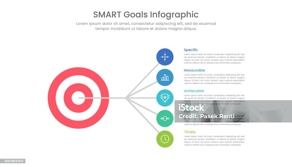 Smart Goals Infographic Template Design With Target Illustration Stock ...
