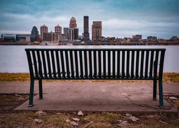 istock Louisville Kentucky skyline with Ohio River and bench 2007815946
