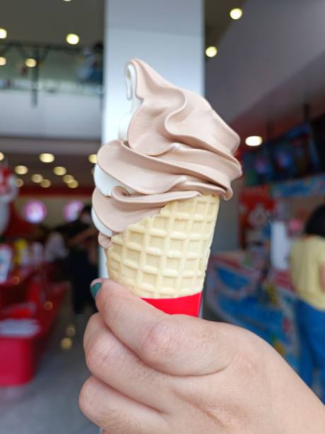 istock A close-up of a chocolate ice cream cone. 2007825853