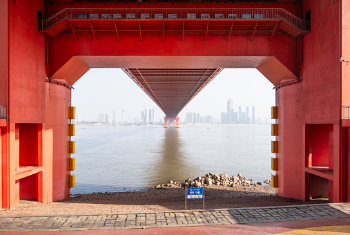 Parrot island Yangtze River Bridge in wuhan china