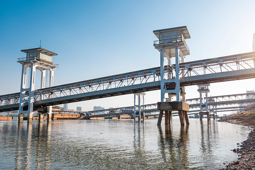 Landing pier at the river crossing