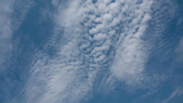 chmury cirrostratus i błękitne niebo w słoneczny dzień. zbiory obrazów - cirrostratus zdjęcia i obrazy z banku zdjęć
