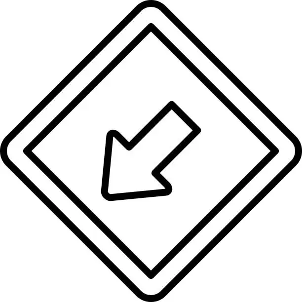 Vector illustration of Keep Left Icon Style