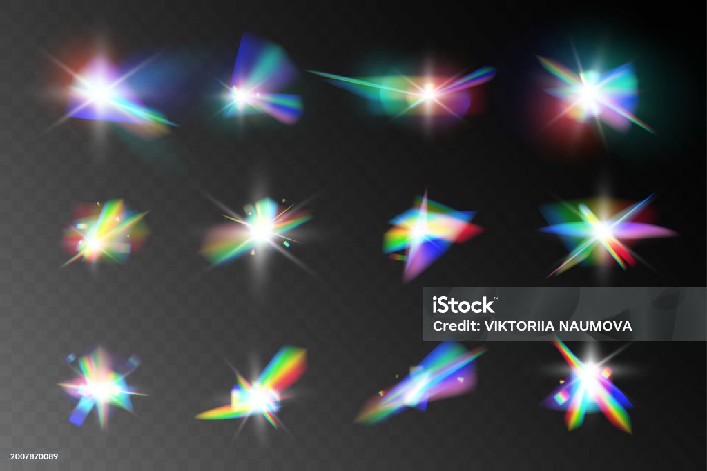 Light Rainbow Crystal Reflection Effect Vector Illustration Stock ...