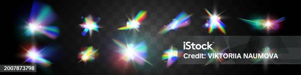 Light Rainbow Crystal Reflection Effect Vector Illustration Stock ...